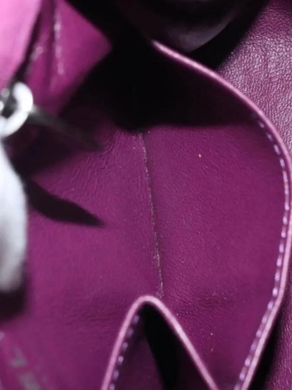 CHANEL Chain Shoulder Bag Suede Purple CC Auth
